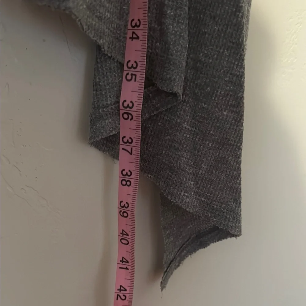 Free People Charcoal Gray Knit Top with Asymmetrical Lines Small - Picture 7 of 7